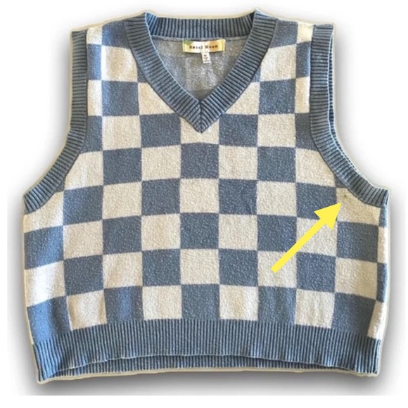 Hazel Moon Checkered Cropped Vest * XL - Picture 5 of 5